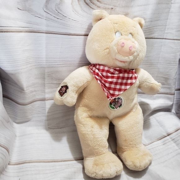 Vintage This Little Piggy Pink Pig Talking Plush 14 Inch Stuffed Animal 1998 - Picture 3 of 8